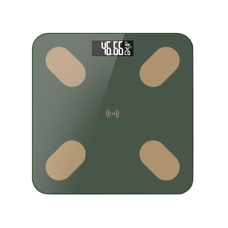 Báscula de herramientas de control de peso LCD Digital Bluetooth BMI báscula de cuerpo inteligente: Green