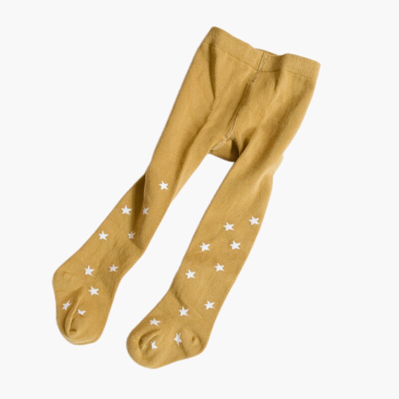 Toddler Baby Girl Winter Warm Cute Long Stockings Kids Girls Stars Cotton Tights 1-6Y: Yellow / L