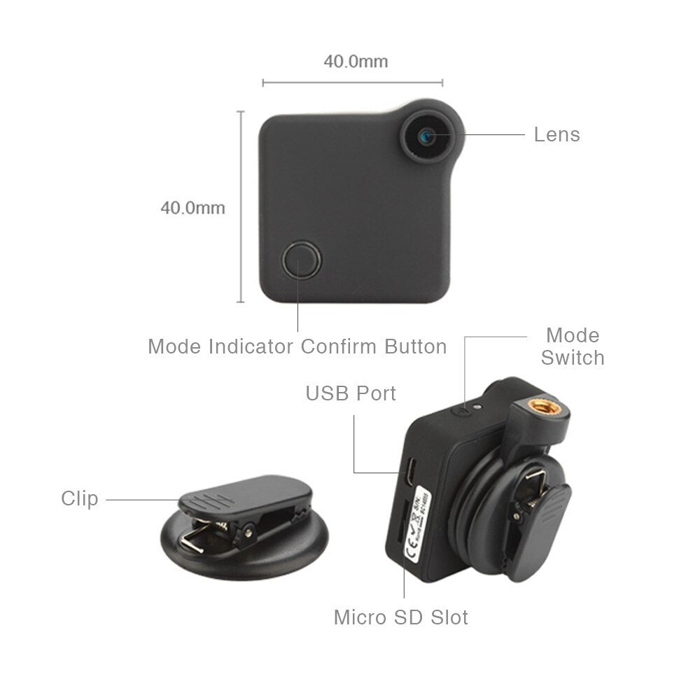 Et trådløst sportskamera bærbart  hd 720p videokamera bærbart sports-dv-optager fjernbetjening hjemme sikkerhedskamera