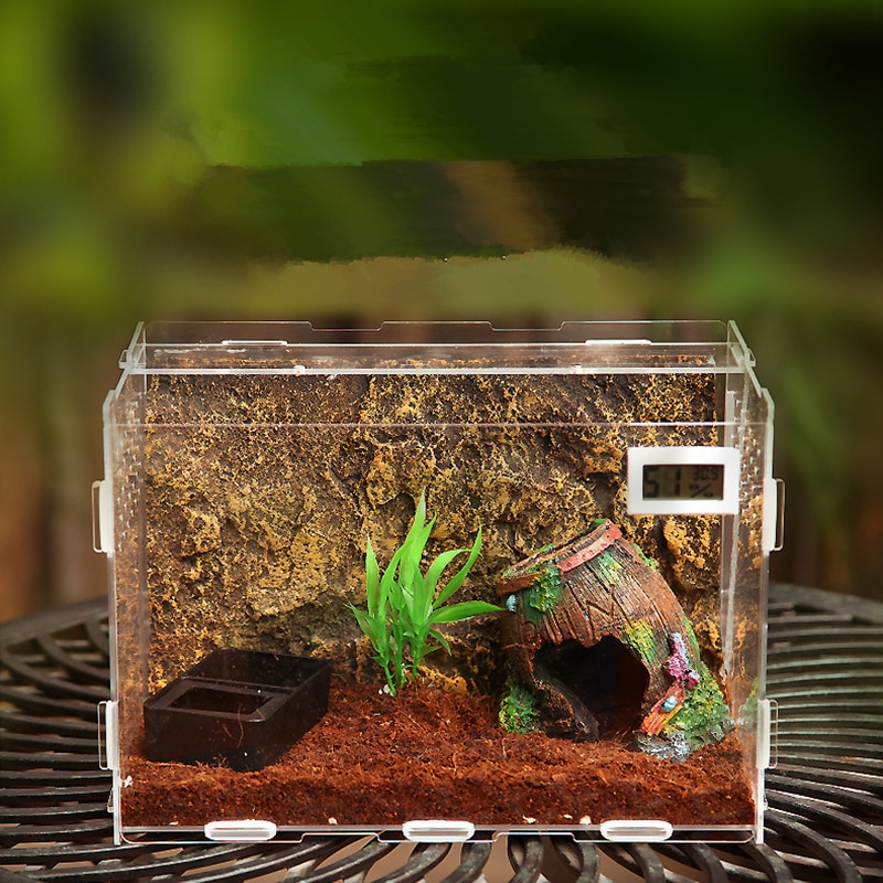 Terrarium reptilbox terra uppfödning stapelbar orm fisk transport inkubation gecko ödla orm för ägg inkubation verktyg