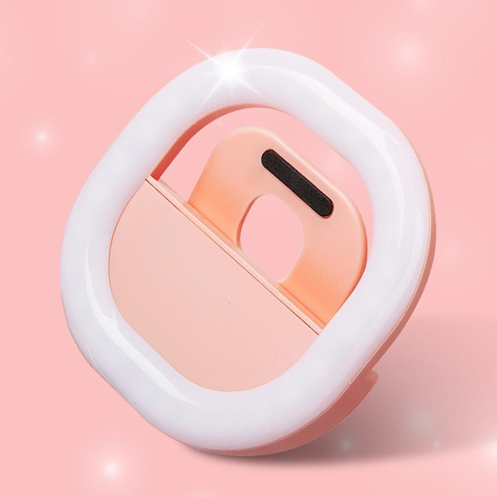 1PC Mini LED Ring Light Clip On Mobile Phone Fill Light Self Timer Square Miniature Mobile Phone LED Lamp Selfie Ring Light