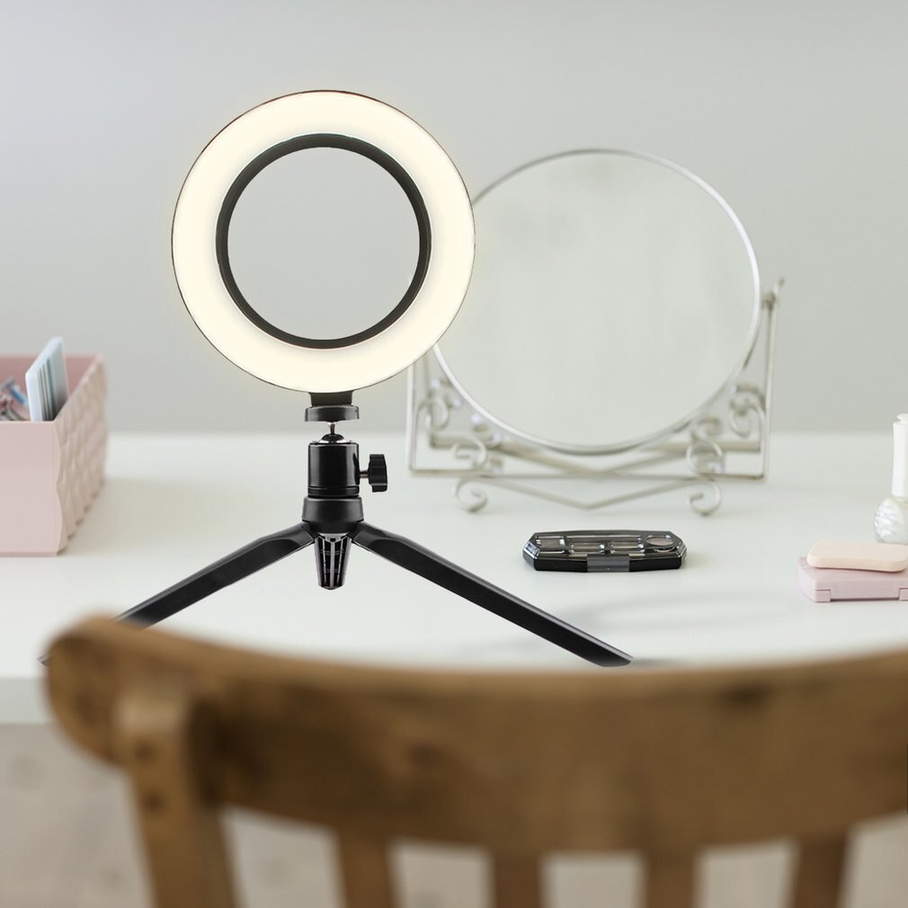 Desktop Beugel Vullen Licht Ring Licht Led Luminant Live-uitzending Video-opname Vullen Licht 3 Kleur Licht Modi
