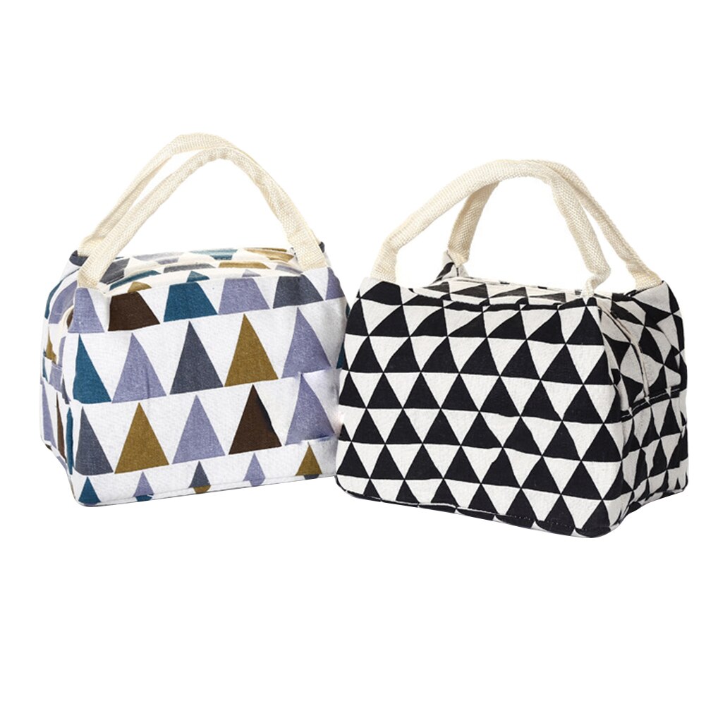 Unisex lunchtas, geometrische print student white-collar box opslag voedsel warmtebehoud koude-isolatie bento-tas