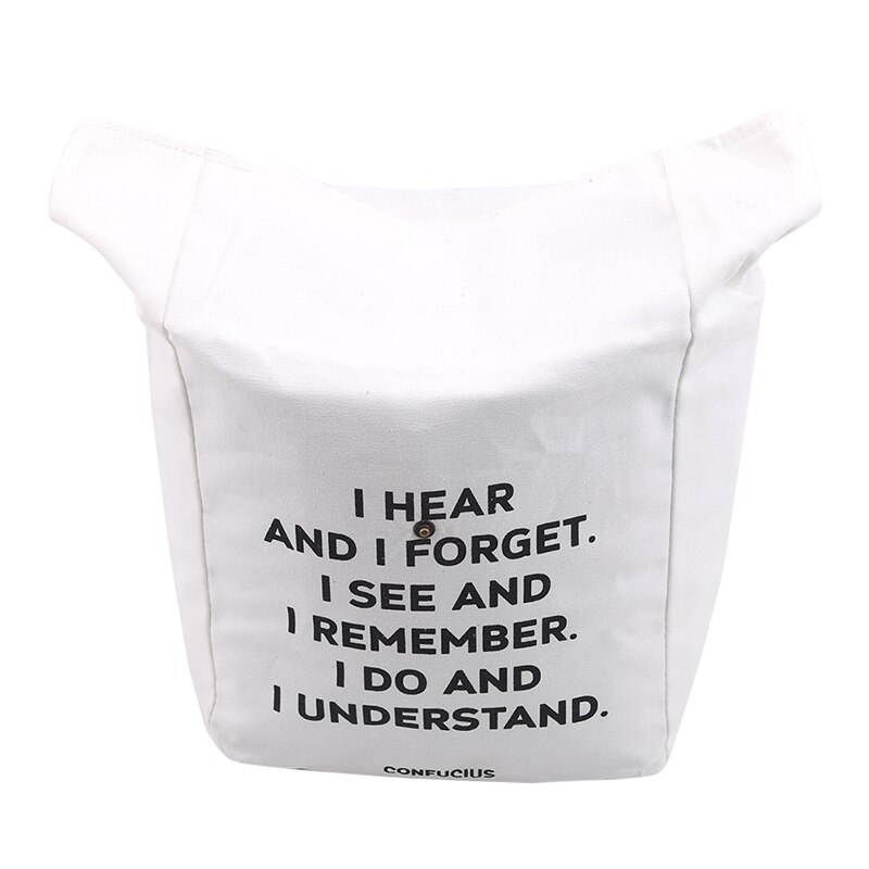Katoenen Canvas Lunchbox Isolatie Zak Picknick Tas Brief Soort Grote Capaciteit Multifunctionele Doek Tas Voedingsmiddelen Organizer