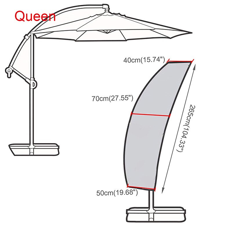 Guarda-chuva para pátio, guarda-sol para jardim com zíper à prova d&#39;água, material de cobertura para guarda-chuva: Queen