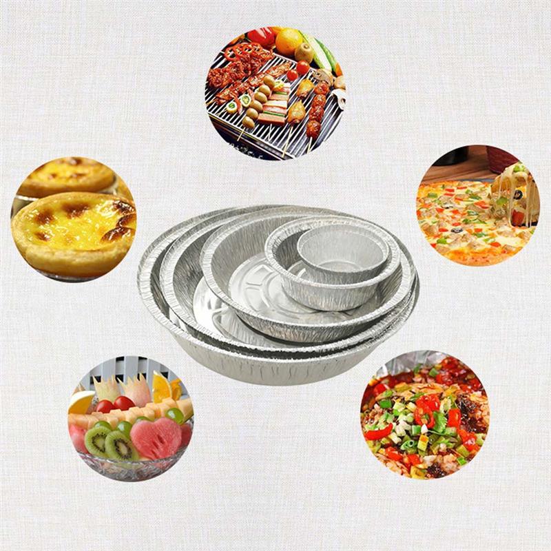 50 Stuks 285 Ml Tin Folie Bowls Aluminiumfolie Ronde Wegwerp Bbq Lade Pie Pannen Voor Zelfgemaakte Taarten Taarten Zonder deksel