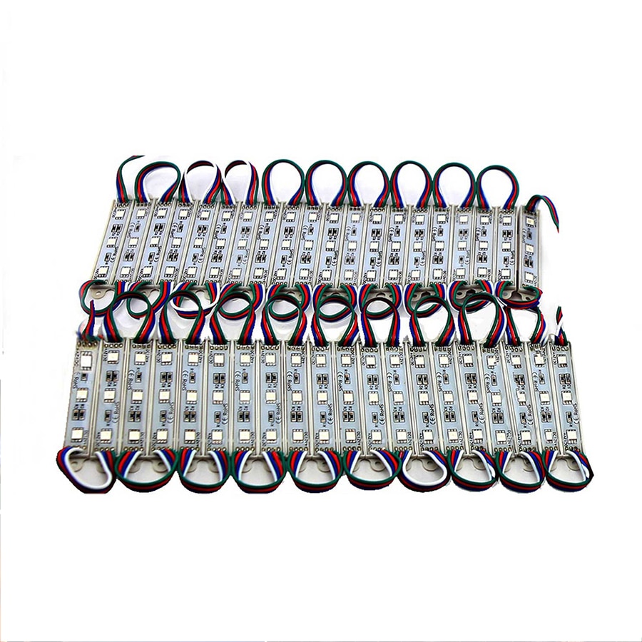 Led Modules Licht Rgb 5050 Smd 3Led DC12V Waterdichte Reclame Teken Lichten Winkel Venster Strip Lamp Module Lights Kit Rgb kleur