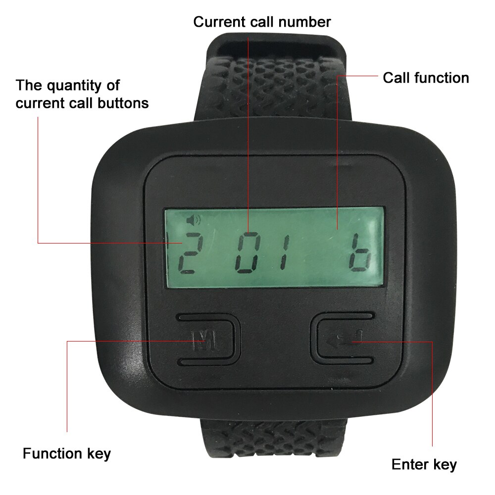 JINGLE BELLS Wireless Calling System Cafe, Hotel, Office 3 Call Button+1 Watch Pager Receiver Call Restaurant Pager System 433MH