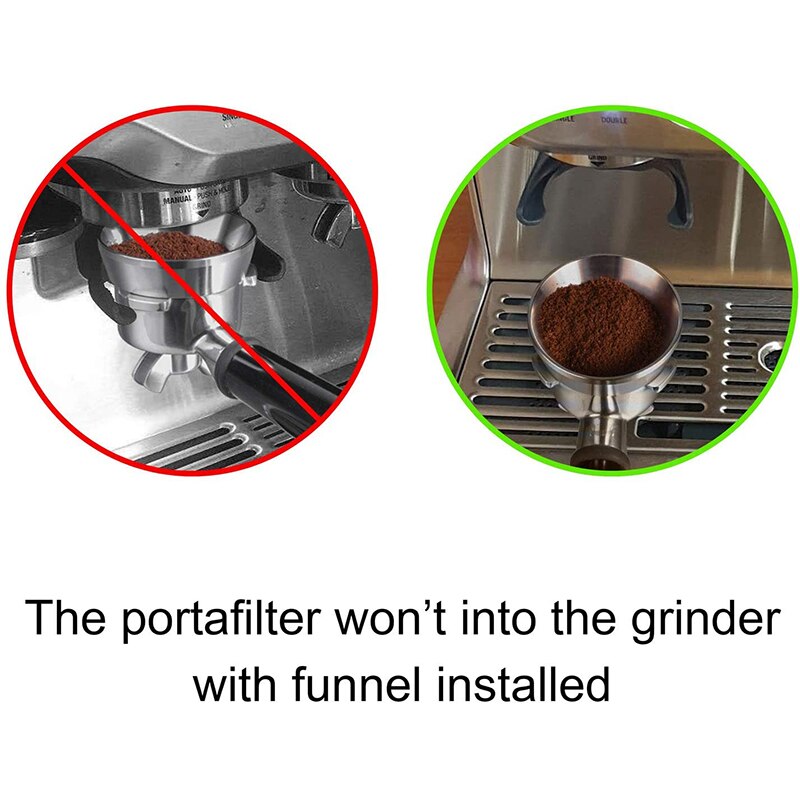 54mm Espresso Dosierung Trichter, Edelstahl Kaffee Dosierung Ring Kompatibel mit 54mm Breville Siebträger
