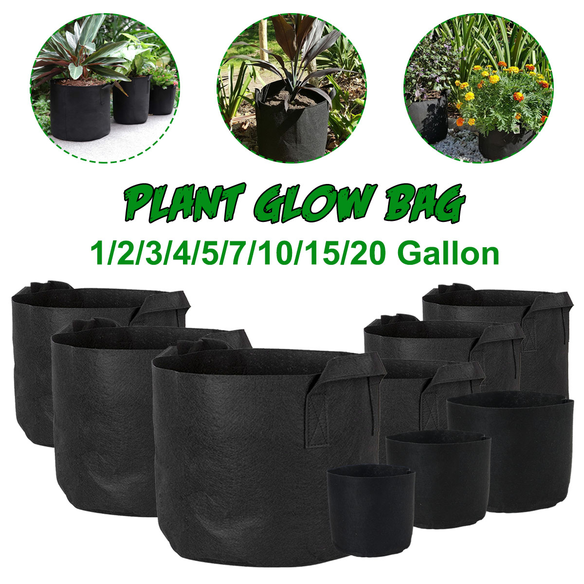 1-20 gallon plantsådd odlingspåsar vertikal fruktträdgård jordgubbar grönsakstyg upphöjd trädgårdsbädd för sådd trädgårdsredskap