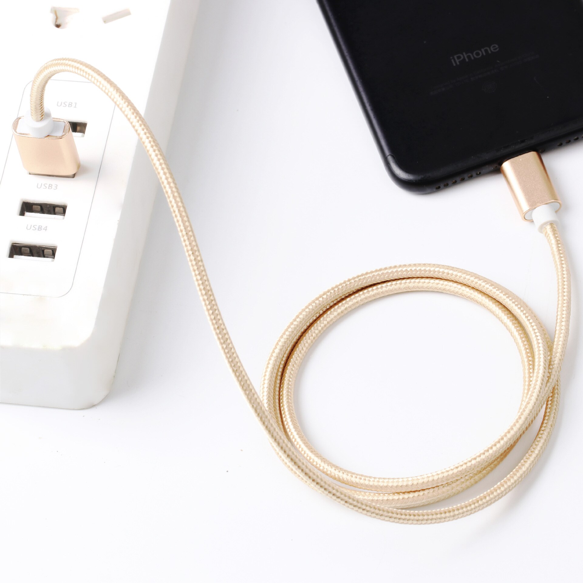 Manufacturer applicable 2A Apple data cable iPhone Android type-C nylon woven mobile phone charging cable