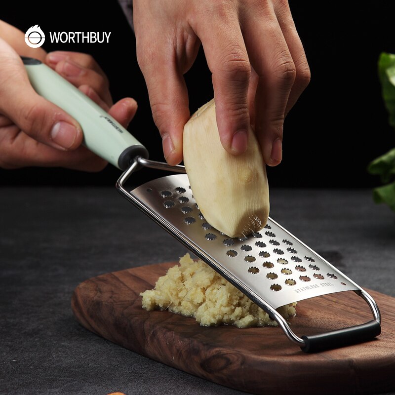 WORTHBUY Manual Garlic Grater 304 Stainless Steel Garlic Press With Plastic Handle Ginger Press Garlic Chopper Kitchen Gadgets