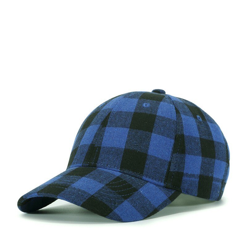 Casual Plaid Print Baseball Cap Soft Cotton Blend Checked Print Outdoor Hat Cap Adjustable Snapback Baseball Cap: C13