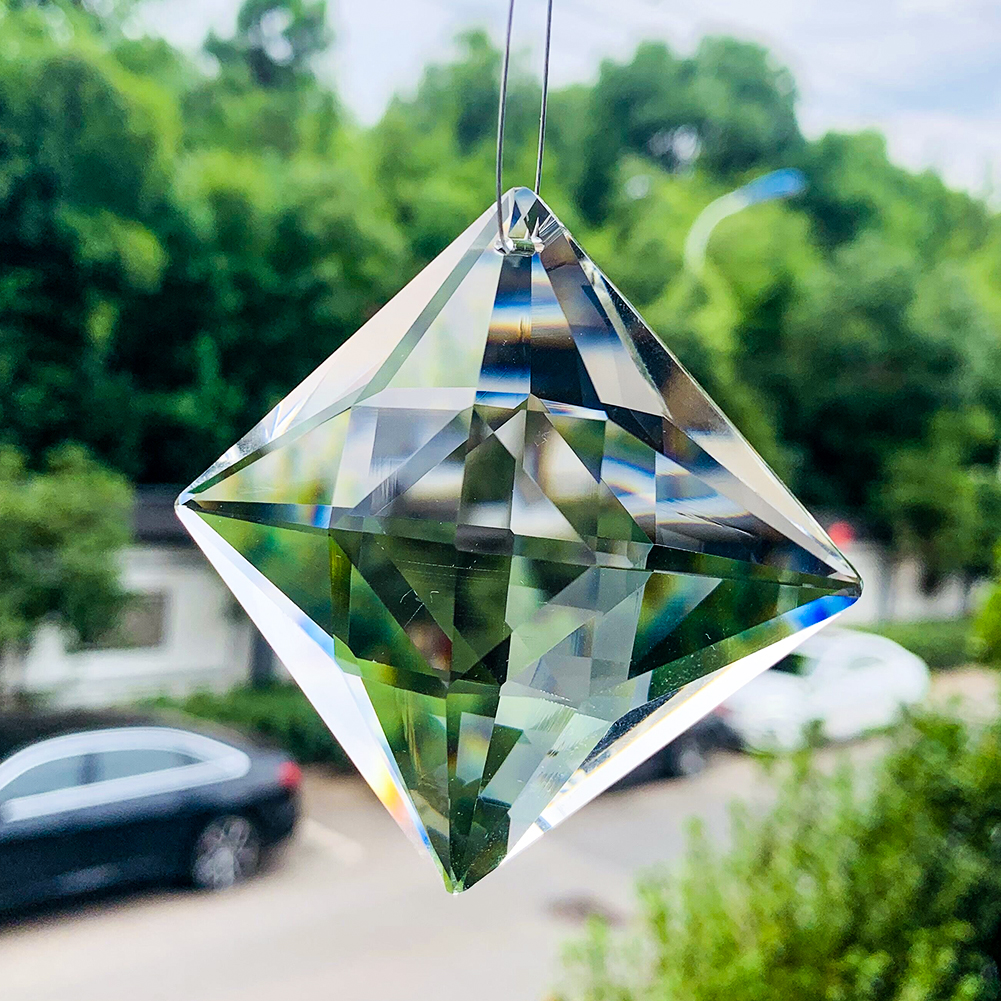 Rectangular Diamond Crystal Pendant Prism Chandelier Multi-faceted Prism Suncatcher Rainbow DIY Chandelier Lighting Accessory