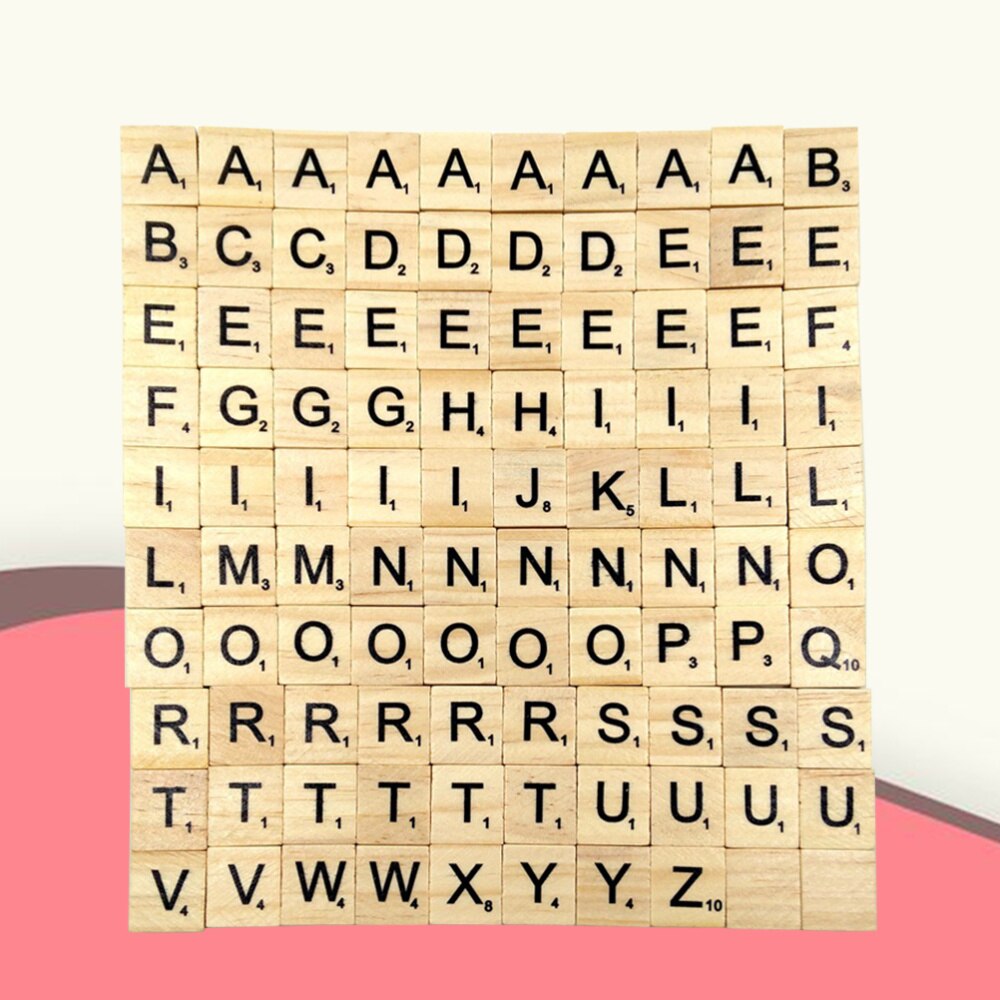 200PCS 26 English Alphabet Wooden Blocks Festival Early Education Game Letters Blocks