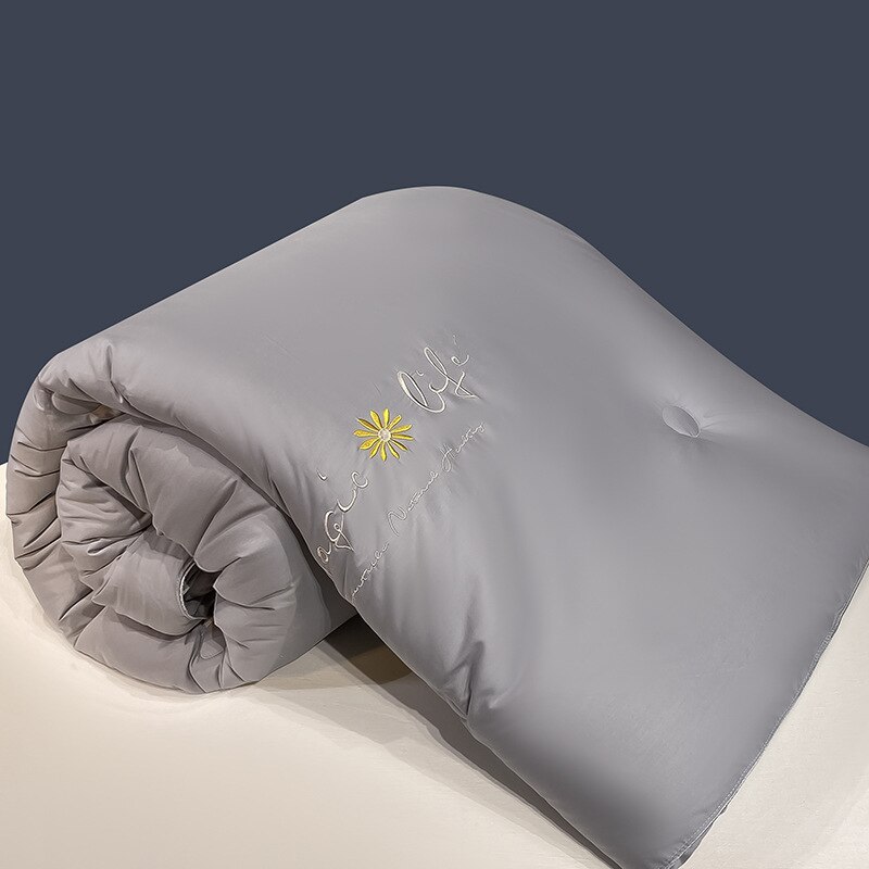 Couette épaisse et confortable en fibre de soja, hiver printemps automne: 150x210 cm / GRAY