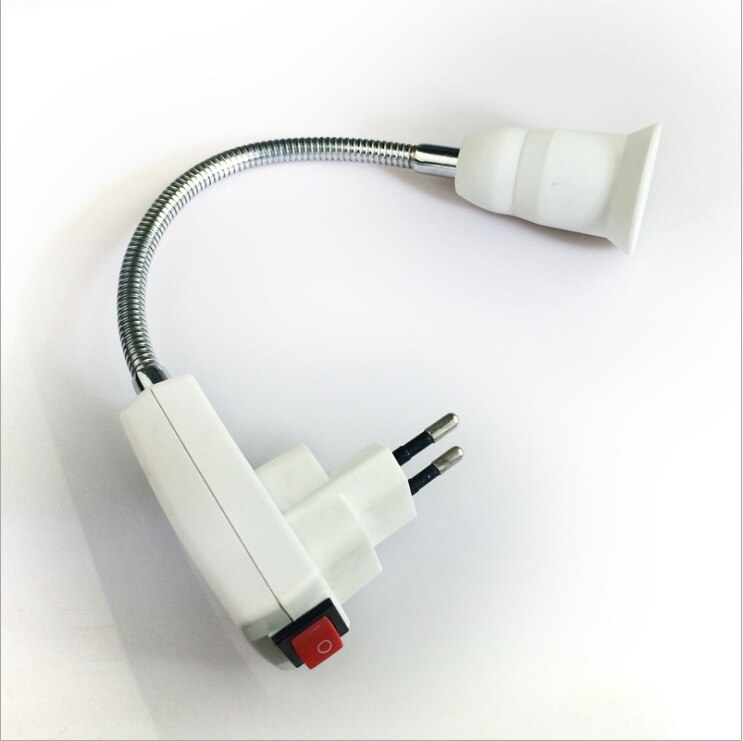 Flexible E27 Light Lamp Bulb Adapter Extend Extension Converter Wall Base Holder Screw Socket Switch EU Plug