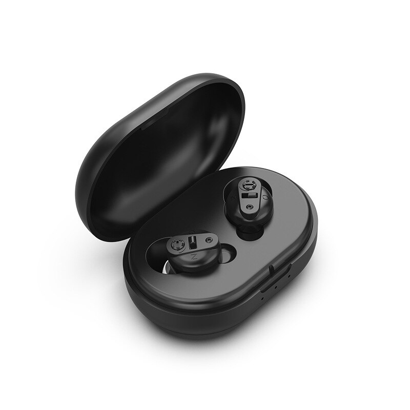 Hoortoestellen Voor Doofheid Geluidsversterkers Voor Ouderen Oplaadbare Hoortoestel Oor Gehoorapparaat Magnetische Opladen Audiphone: Black