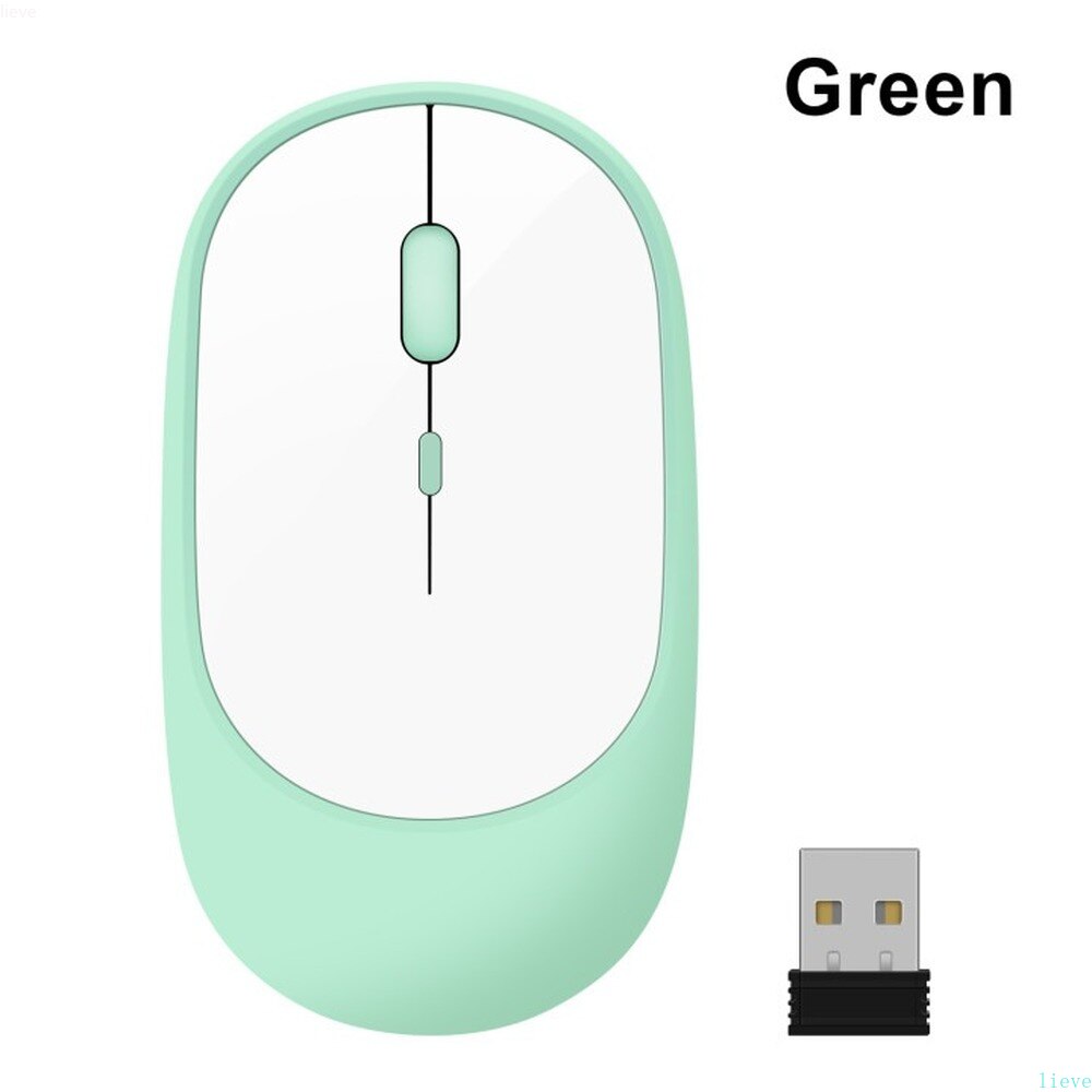 Mouse Bluetooth Wireless per MacBook PC iPad Computer ricaricabile Dual mode Bluetooth + USB Mous, Mouse Wireless silenzioso ergonomico: Green