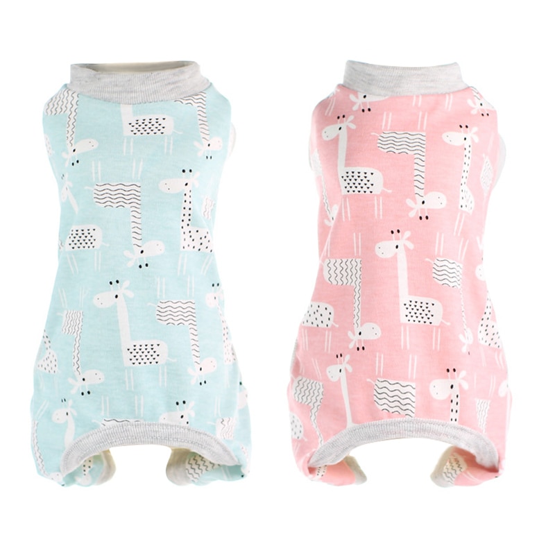 Bonito pequenos cães pijamas para cães de estimação gato roupas de algodão filhote de cachorro macacão para cachorro casaco chihuahua pomeranian cães imprimir roupas