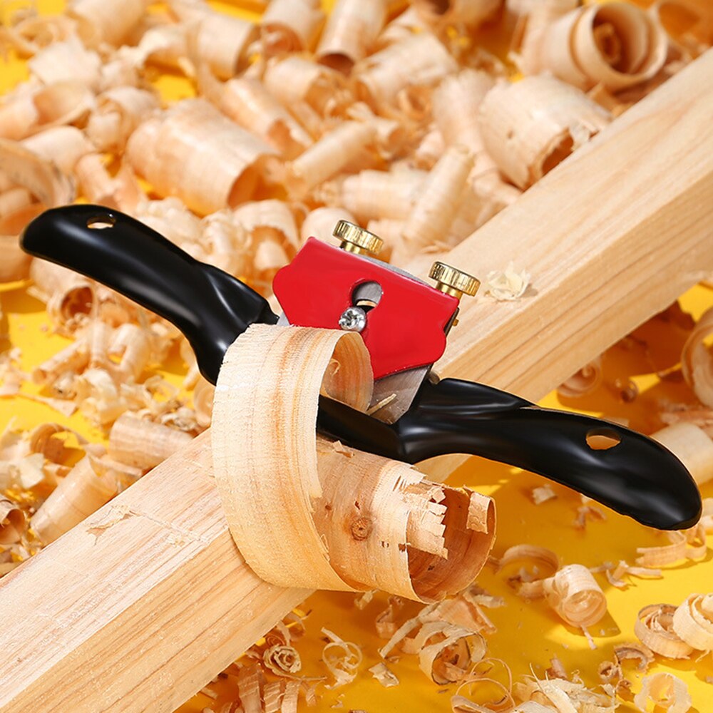 9 Inch Adjustable Spokeshave with Flat Base Hand Planer Cutting Edge Metal Blade Wood Working Hand Tool