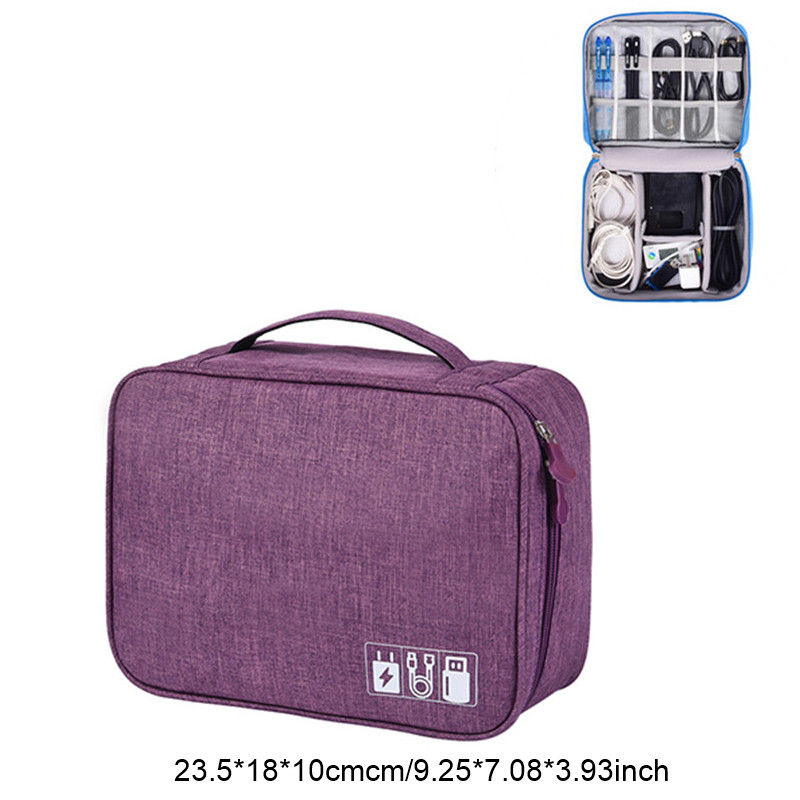 Reise Kabel Tasche Kosmetik machen-hoch Veranstalter Draht Ladegerät Elektronische Spielereien fallen Toilettenartikel Bausatz Schlecht Lagerung Zubehör Artikel: Violett Tasche