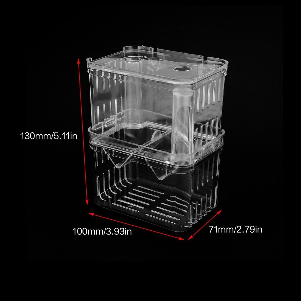 Double-Deck Clear Fish Breeding Isolation Box Aquarium Breeder Fish Tank Hatching Incubator Fish House Home