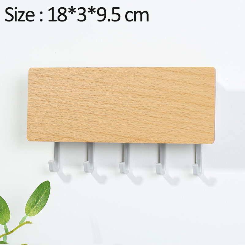 Hooks Storage Rack Key Wooden Hanger Home Decorative Wall Vintage Hallway Room Space Saving Bedroom Door Back Rack: 6