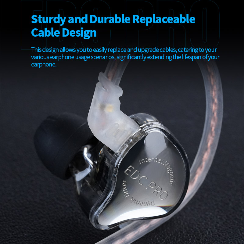 KZ EDC Pro auriculares con cable auriculares de graves HiFi auriculares con Monitor de oído Cable desmontable música DJ deporte auriculares con cancelación de ruido