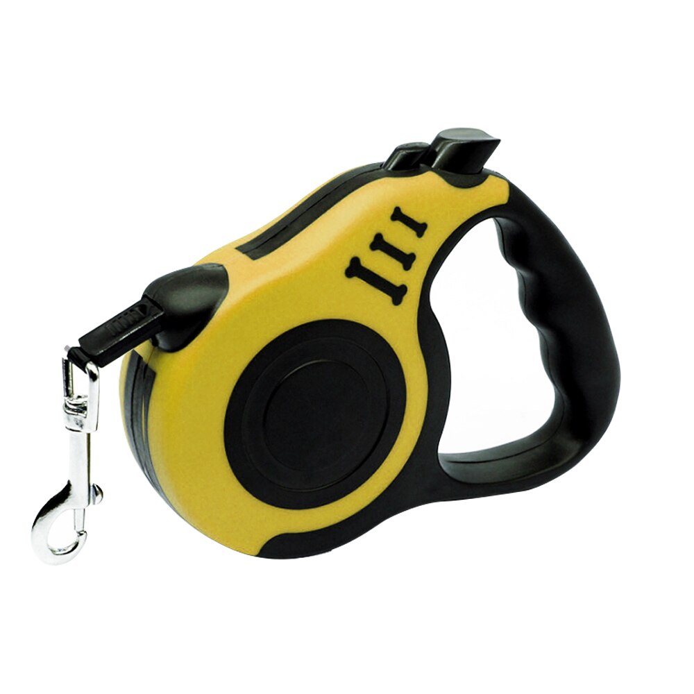 Laisse rétractable pour chien et chat, en Nylon, Durable, 3M/5M, automatique, pour petits et moyens animaux de compagnie: Yellow / 3M