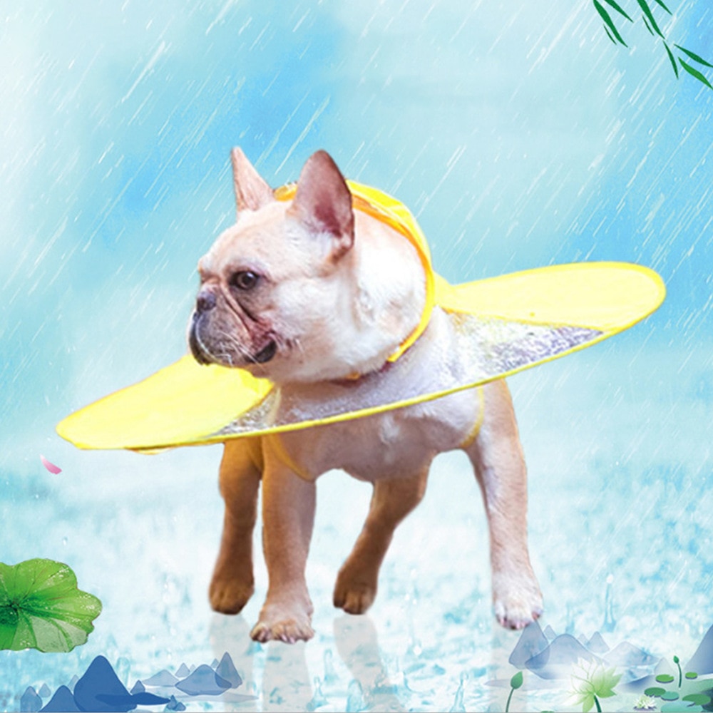 Dog Raincoat Umbrella Cloak Waterproof Coat Cute All-Inclusive Transparent Rain Clothes for Small Medium Dogs Pet Supplies