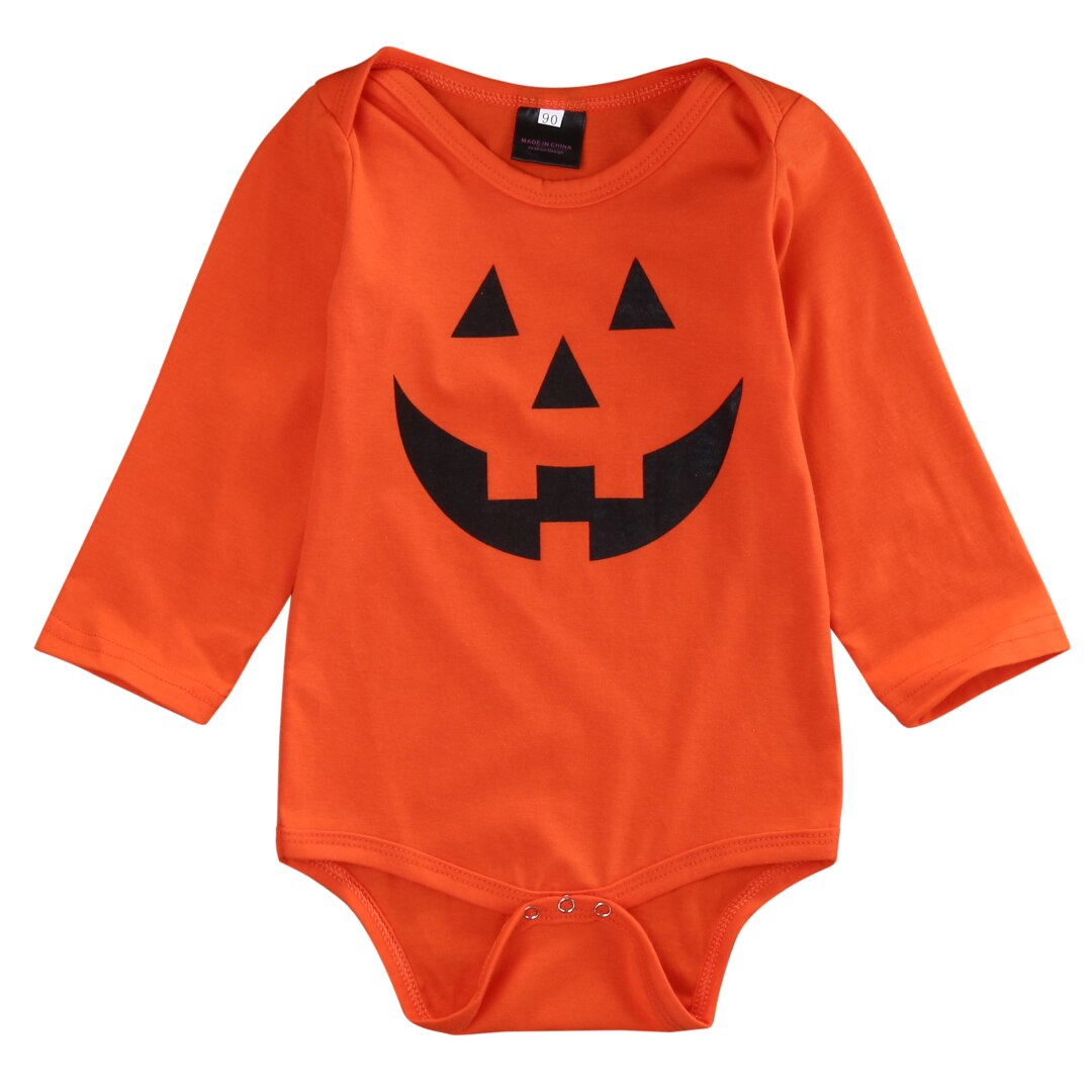 Halloween bébé garçons filles tenues Orange dessin animé citrouille imprimer body enfant en bas âge manches longues/courtes combinaisons 0-24M vêtements