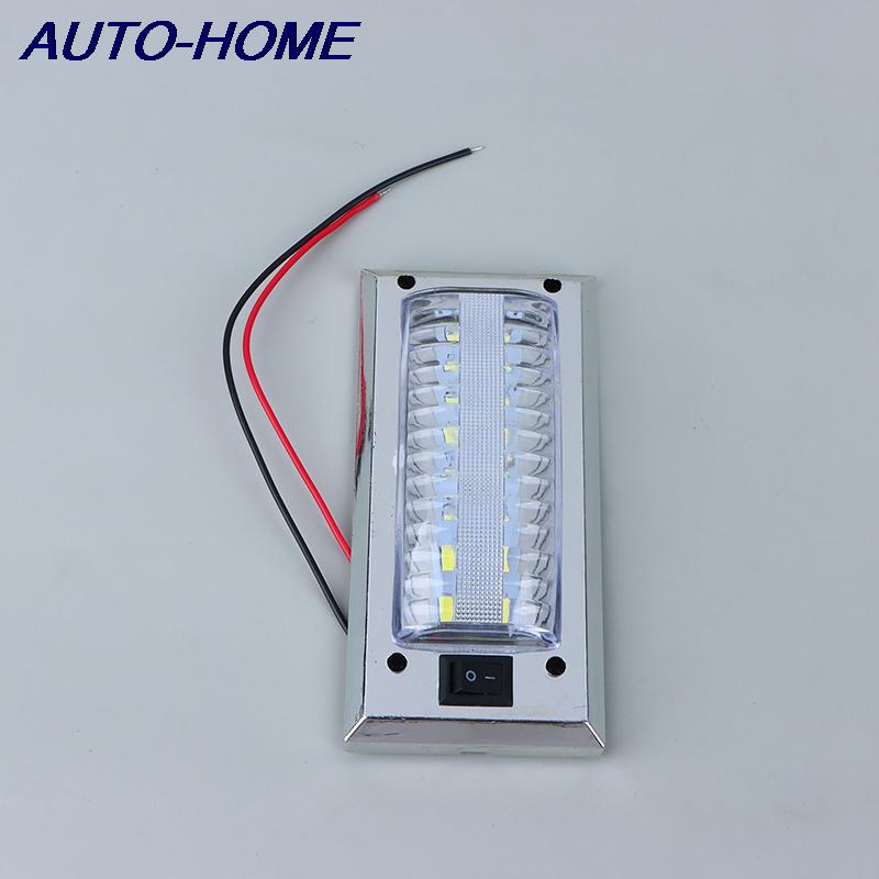 LED 12V-24V Panel Light Car Interior Reading Lamp High Brightness Cabin Lights for Van Truck RV Boat Camper Lights Switch On Off