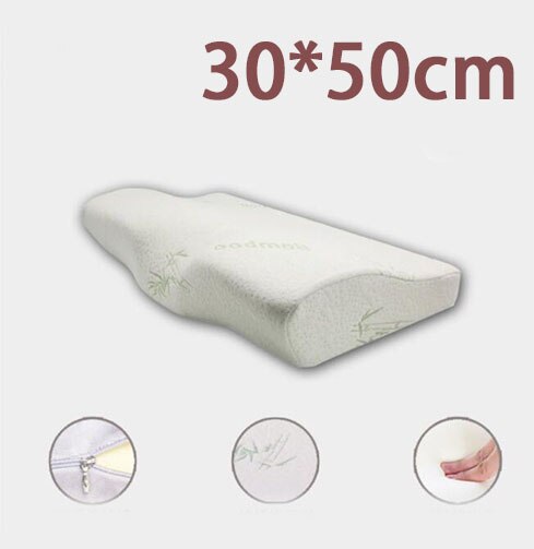 Behagelig hukommelse skum pude nakke massage ergonomisk kurve cervikal ortopædisk nakke seng sove hovedpude pude: Hvid