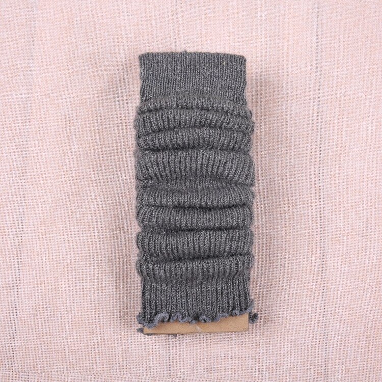 Studenten beenwarmers lange sokken dames pure kleur laars manchetten kousen meisjes winter wollen gebreide sokken dames: Grijs