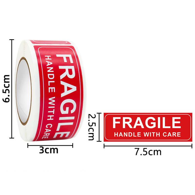 Warning Label Fragile Stickers for Goods Decoration 150Pcs/Roll Packing Labels Handle with Care Rectangular FRAGILE/DO NOT BEND