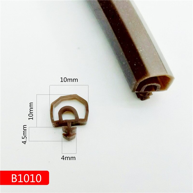 Bande de porte scellée en caoutchouc de silicium | Caoutchouc de silicium, insonorisée, bande de porte, porte/fenêtre, type fente scellée, carré, premium: Brown 10x10mm