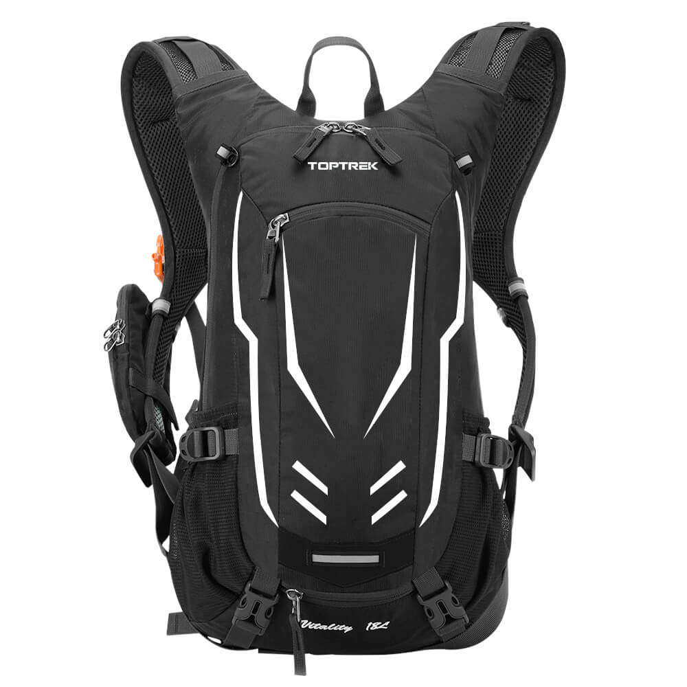 Toptrek Waterdichte Fietsen Rugzak Rugzak 20L Outdoor Sporttas Rugzak Camping Wandelen Rugzak Voor Vrouwen En Mannen: BLACK