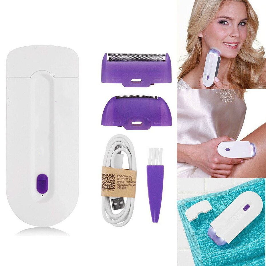 2 in 1 Electric Epilator Women Hair Removal Painless Women Hair Remover Shaver Instant & Painless USB Recharge Epilator