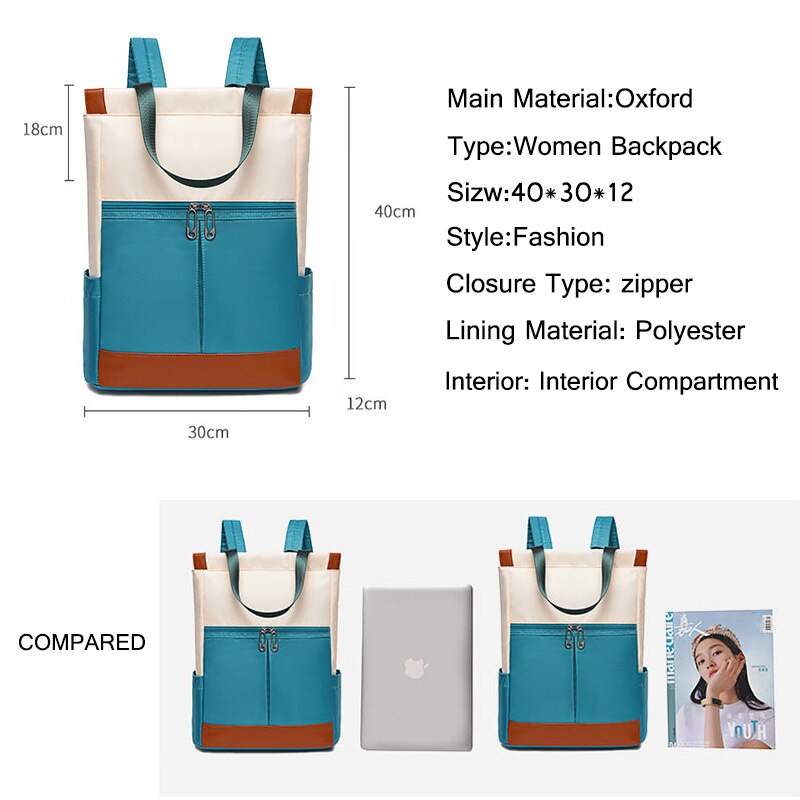 Oxford Frauen Rucksäcke Mädchen Buch Taschen Dame Schulter Rucksack Wasserdichte Anti-diebstahl Geschäft Tasche Teenager Mädchen Laptop Tasche