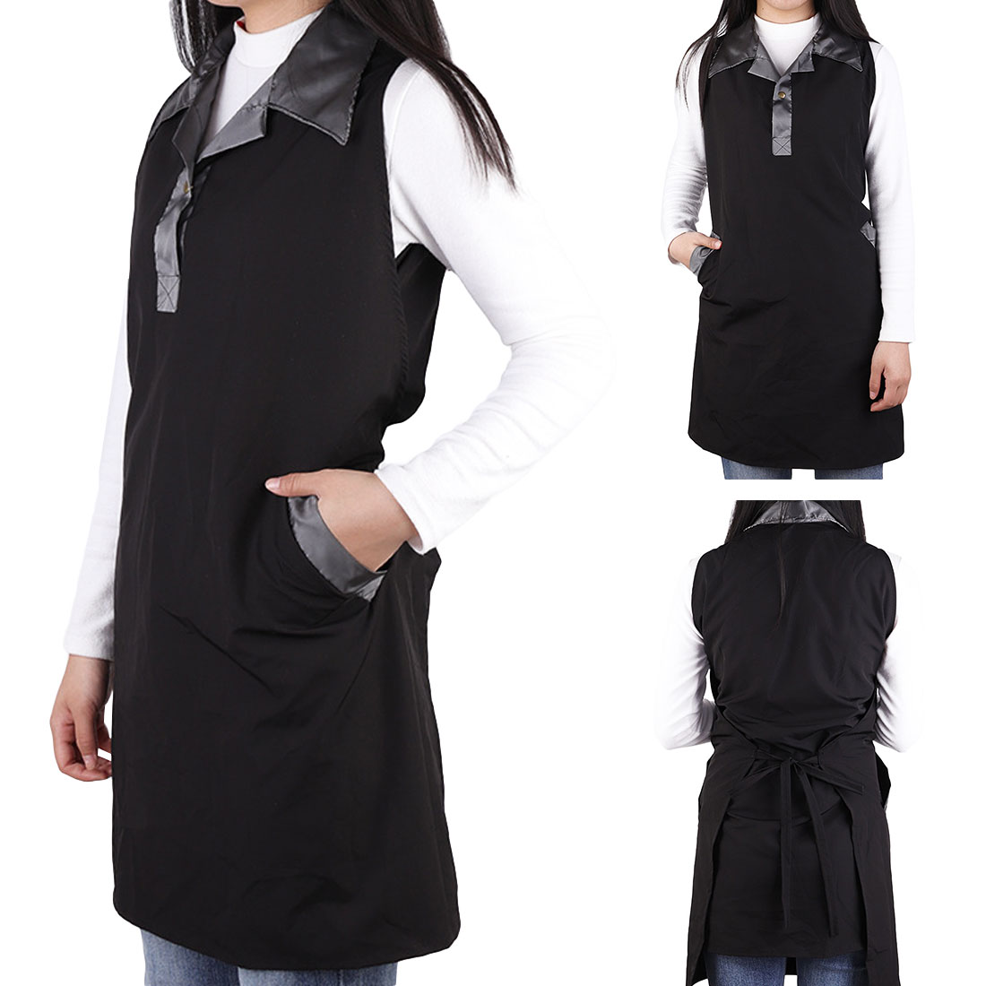 Black Apron Manicure Hairdressing work clothes Technician's Uniform 1pcs Waterproof Salon Barber Shop Hair Salon Tea Cafe