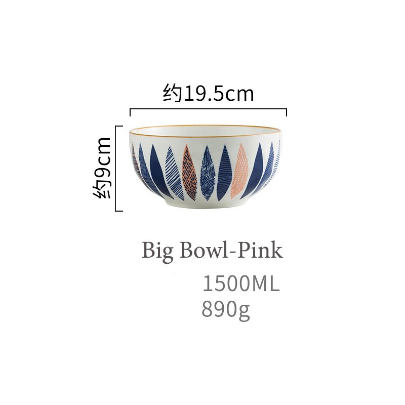 Japońska zastawa stołowa ceramiczna kreatywna ręcznie malowana miska na makaron naczynia ceramiczne płytkie talerze New Arrival miski: Big Bowl Pink