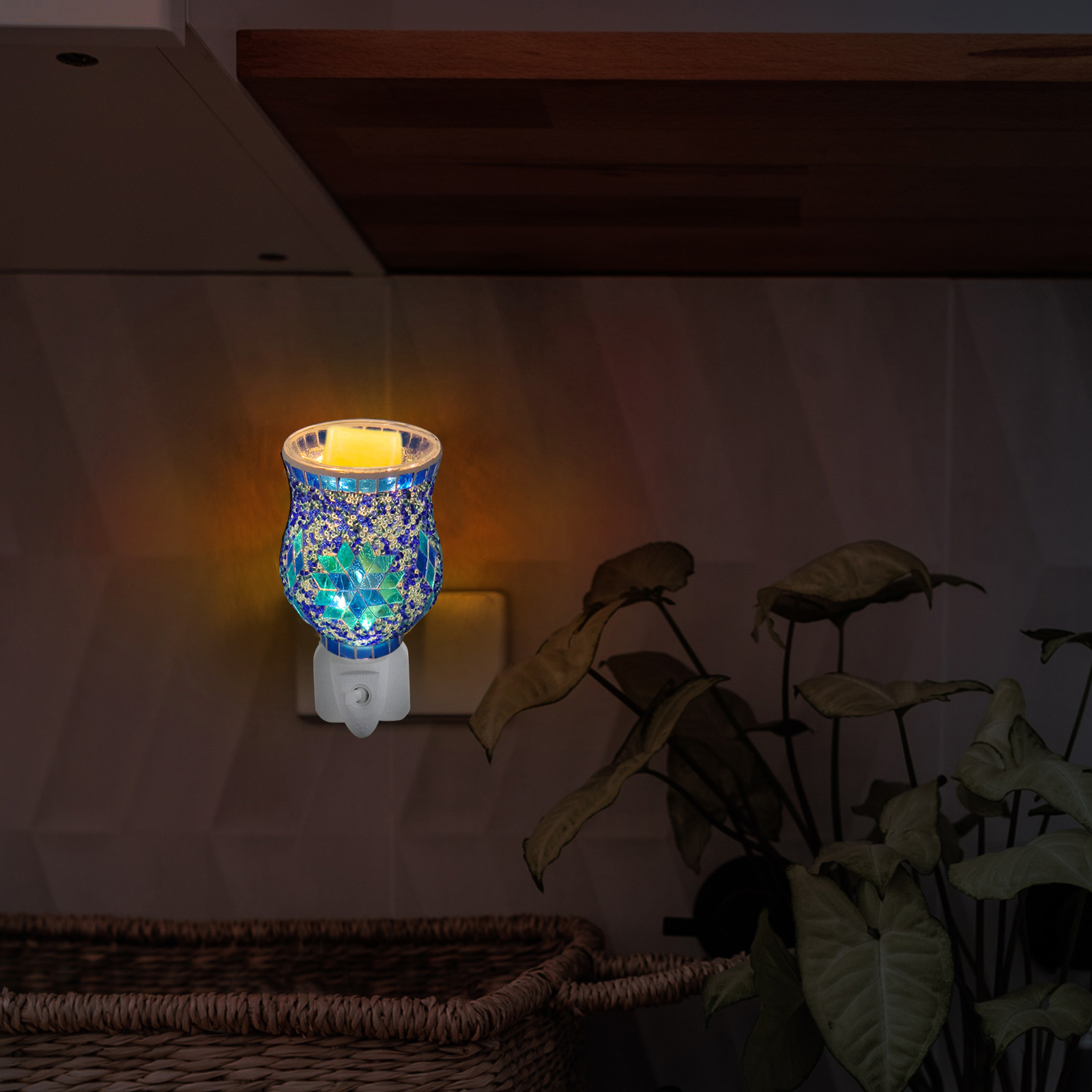 Mosaic Plug-in Candle Warmer Home Melting Wax Warmer Lamp (Plug)