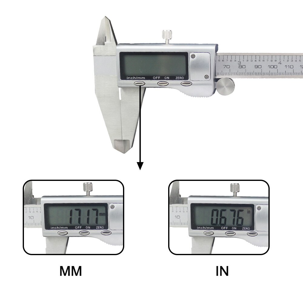 150mm 200mm LCD Display Electronic Digital Vernier Caliper 6 Inch 8 inch Stainless Steel Caliper Micrometer Measuring Tool
