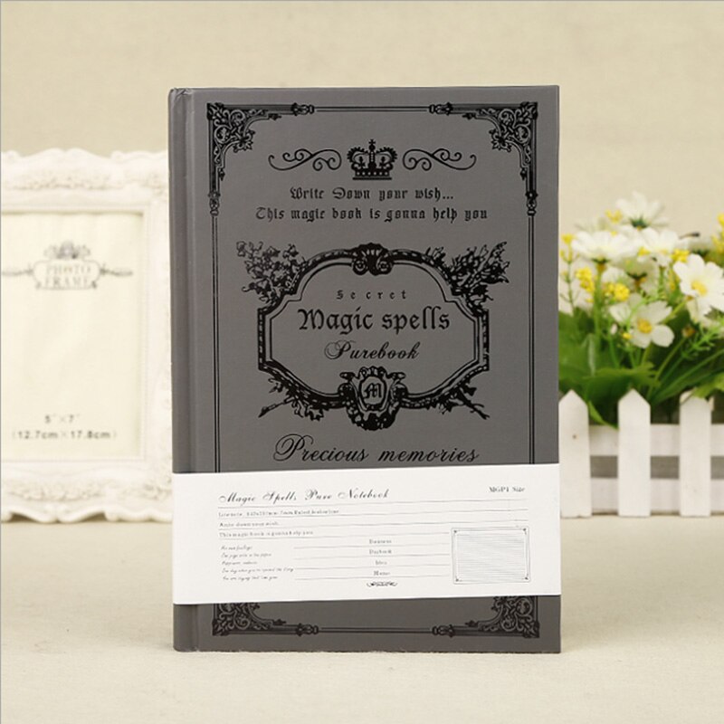 European thick retro magic book notebook stationery A5 thickened notebook diary book classical: Dark Grey