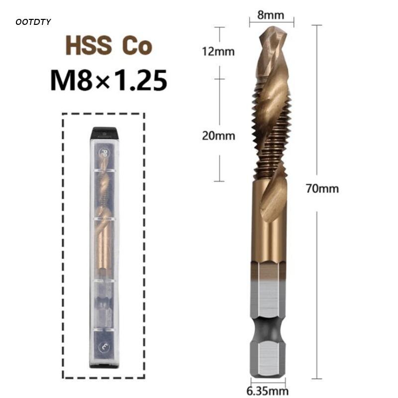 Drill Bit Set 1/4 Inch Hex Shank Tap Drill Bit Set M3/ M4 /M5 /M6 /M8/ M10 Tap Drill Bit Titanium Plated Metric Tap
