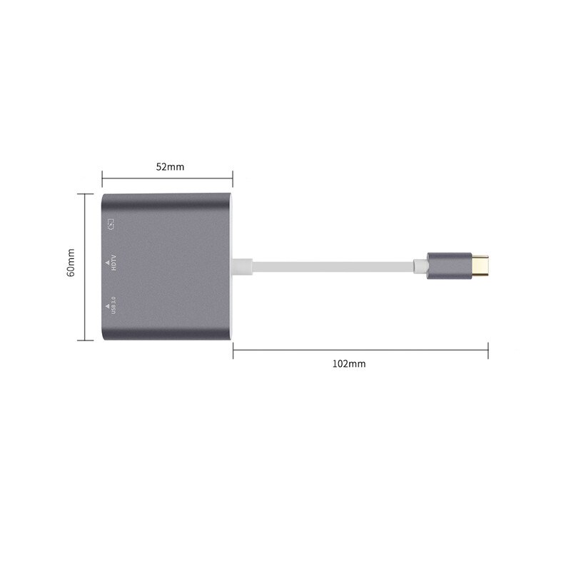 Type-C To HDMI MacBook Docking Station For Huawei Samsung Xiaomi Mobile Phone Laptop Connected To TV three in One Converter