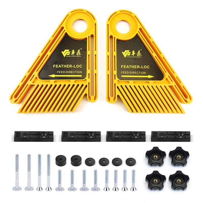 Multi-purpose Feather Loc Board Set Double Featherboards Woodworking Tool: Yellow