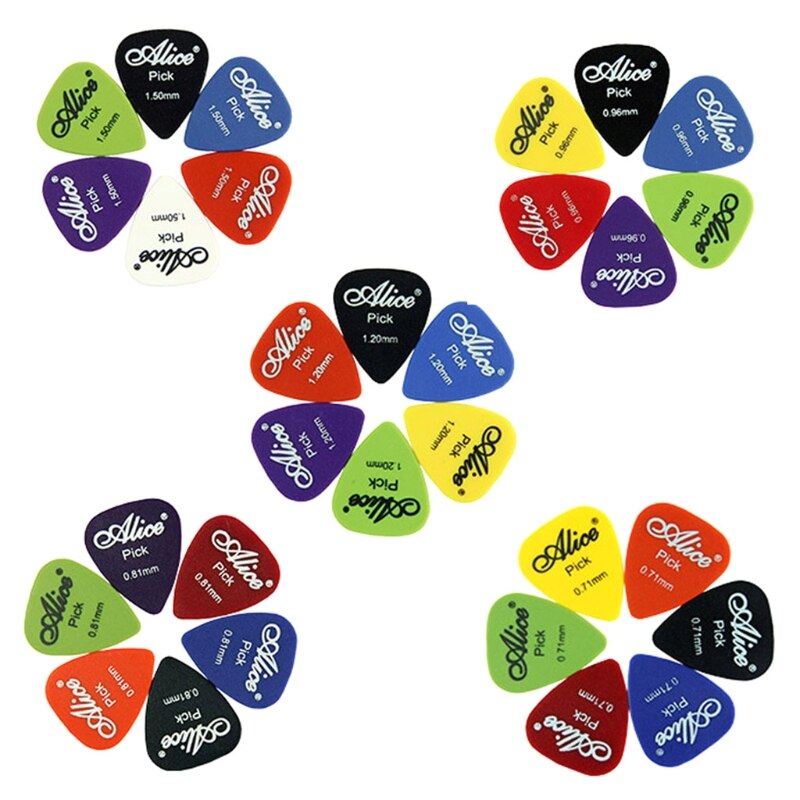 60 uds de púas para guitarra acústica púa/0,58/0,71/0,81/0,96/1,20/1,50mm