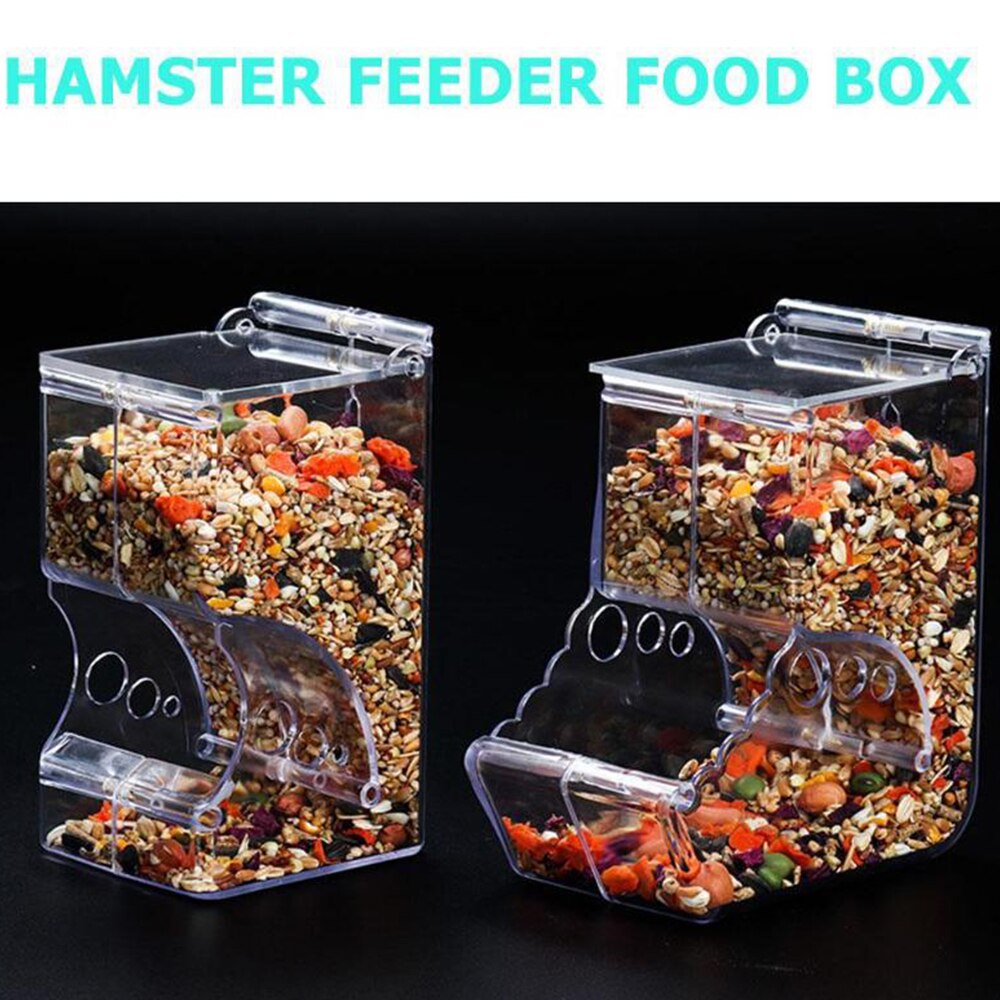 Hamster Konijn Eten Dispenser Feeder Plastic Clear Automatische Pet Feeder Voor Hamster Cavia Voedsel Kom Container